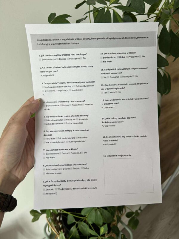 ANKIETA DLA RODZICÓW